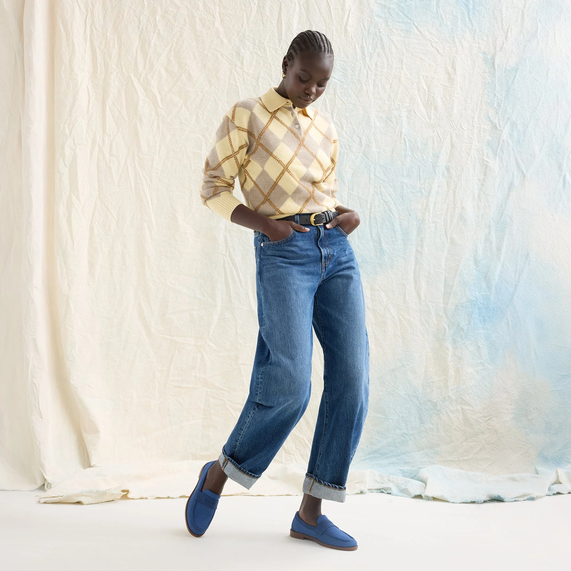 The Penny Loafer - Blue Raffia-Knit - Image 3