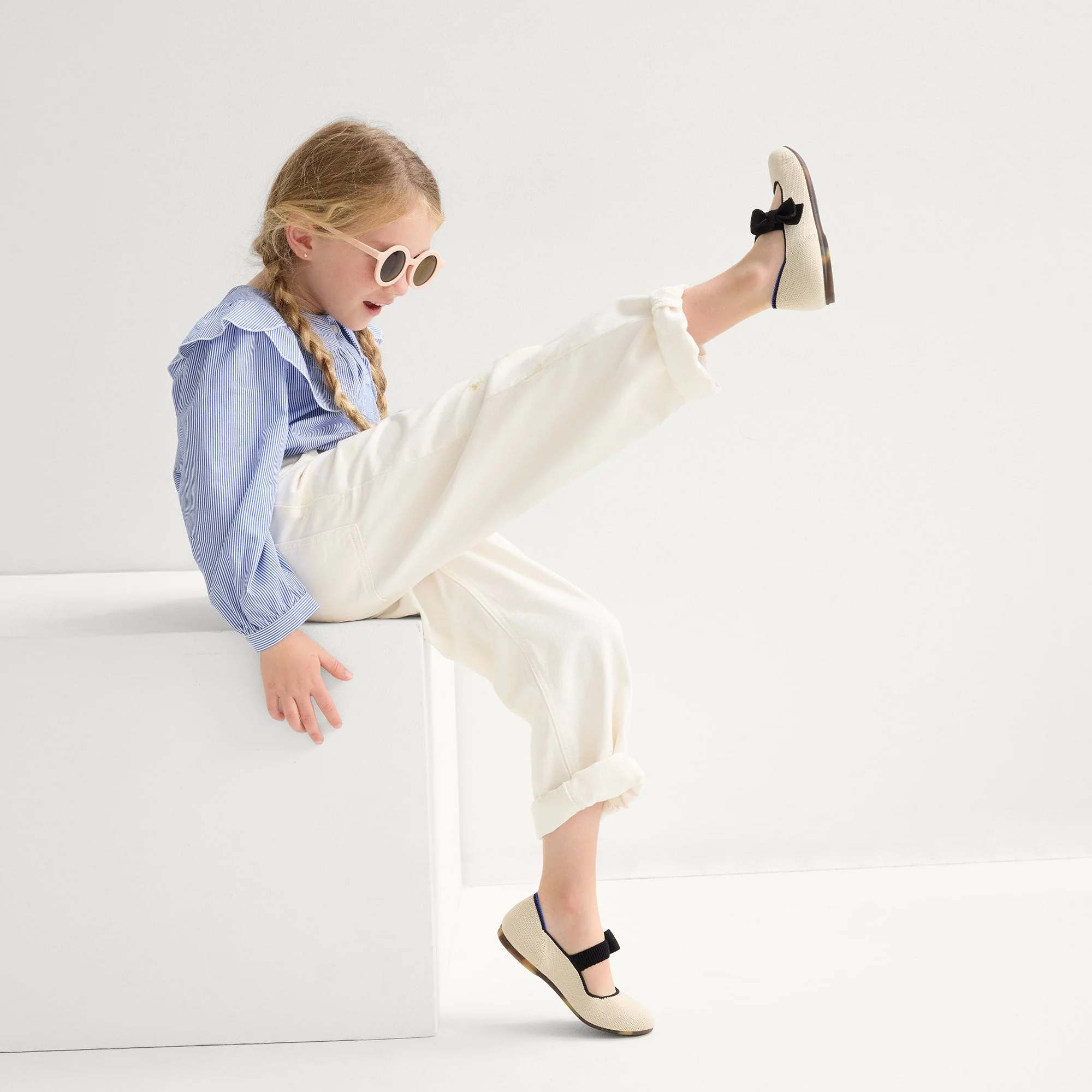 The Kids Tux Bow Mary Jane - Ivory - Image 3