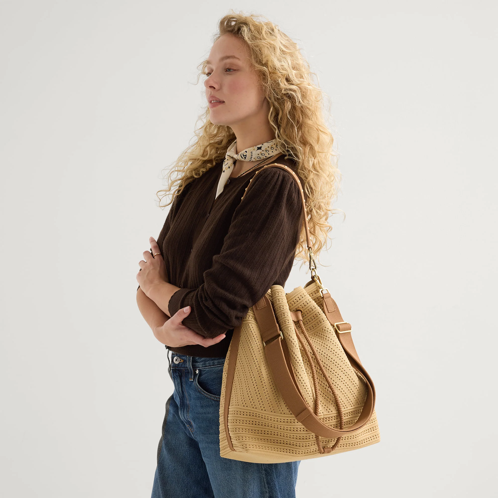 The Cinch Bucket Bag - Brown Butter Crochet - Image 4