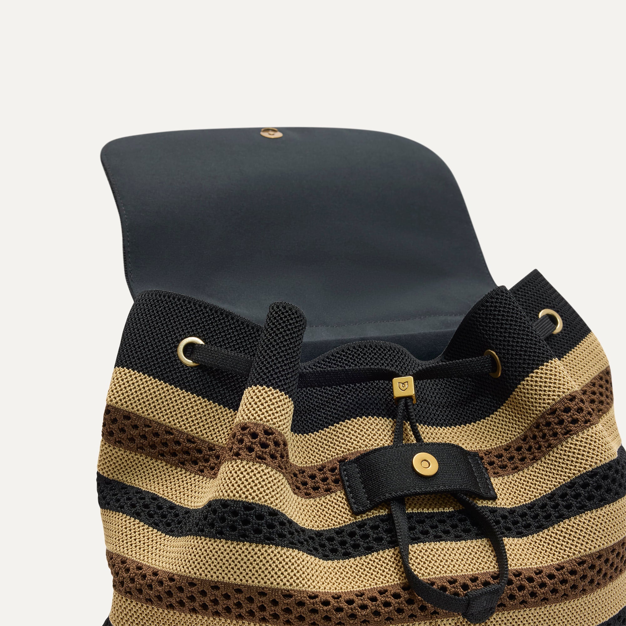 The Cinch Backpack - Mocha Stripe Crochet - Image 4