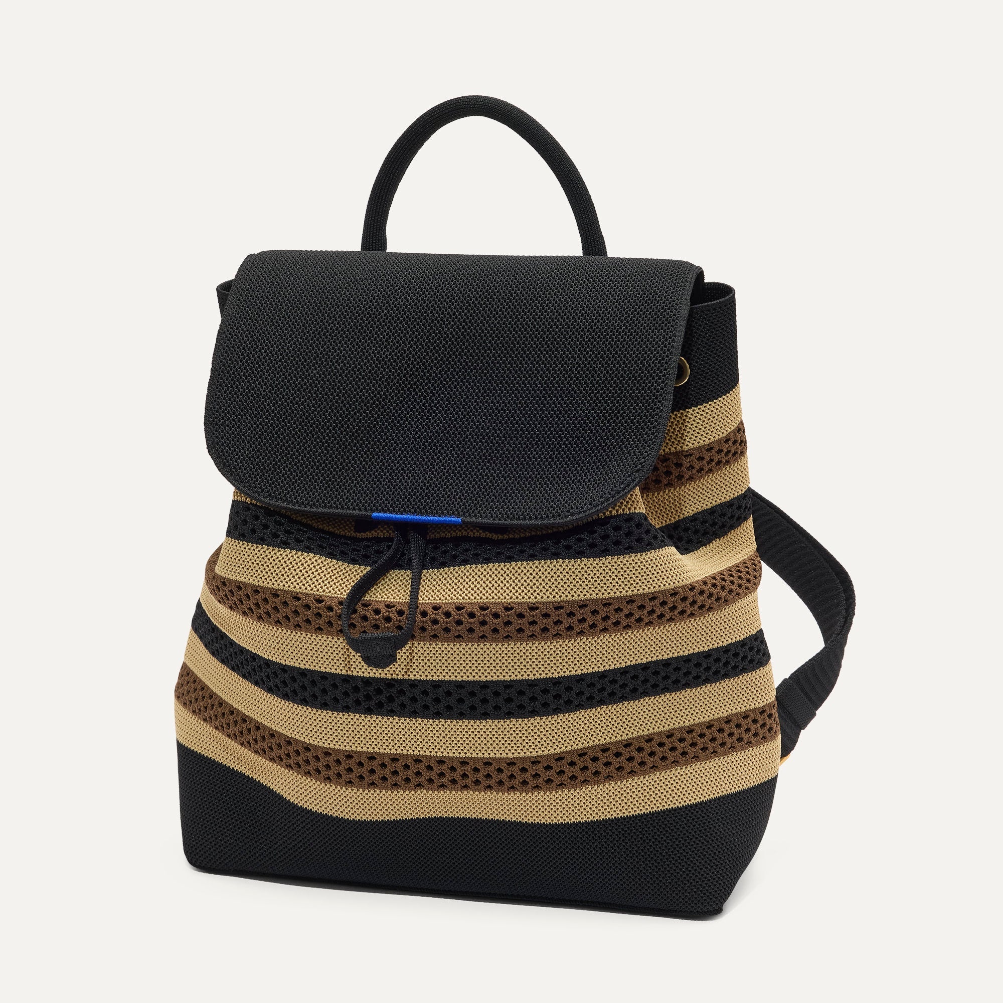 The Cinch Backpack - Mocha Stripe Crochet - Image 2