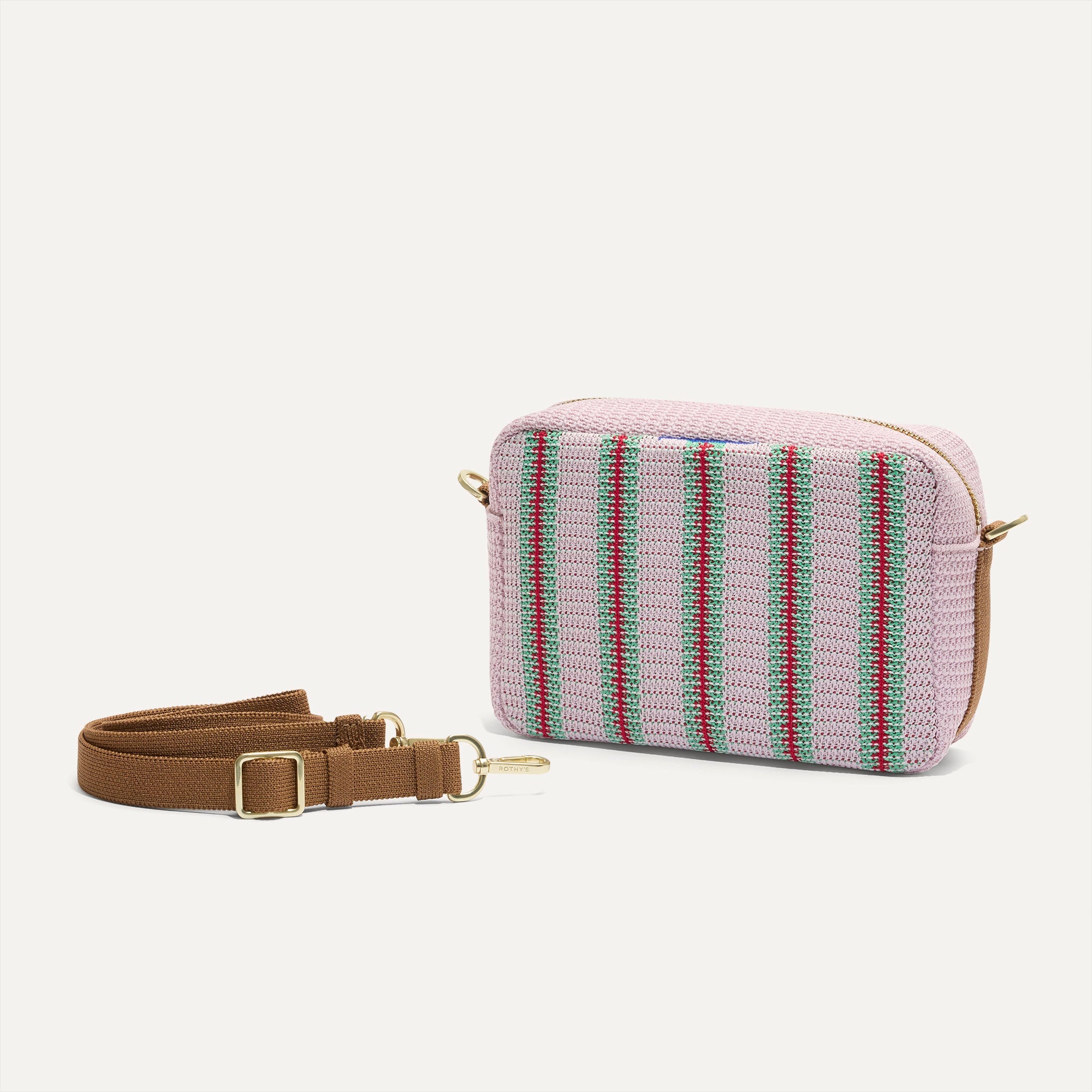 The Crossbody Camera Bag - Watermelon Market Stripe - Image 5