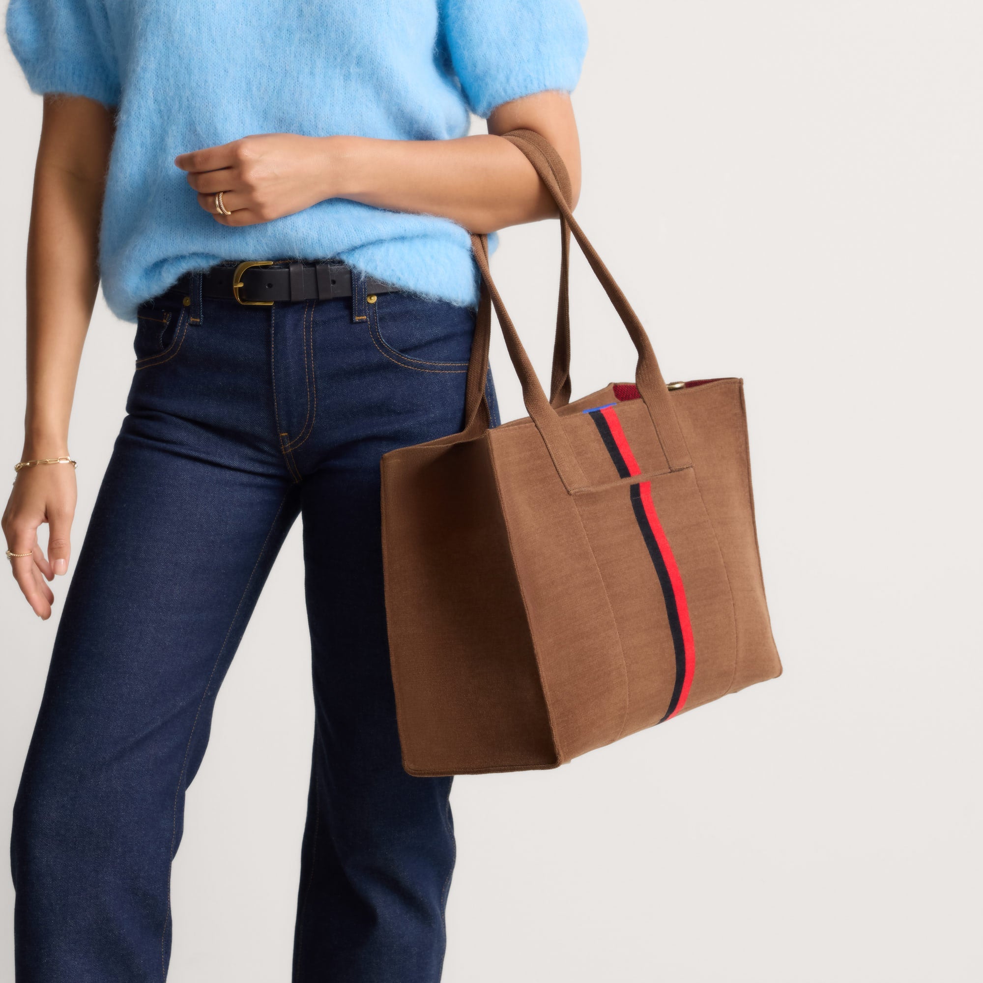 The Classic Tote - ReVelvet™ Cinnamon Stripe - Image 3