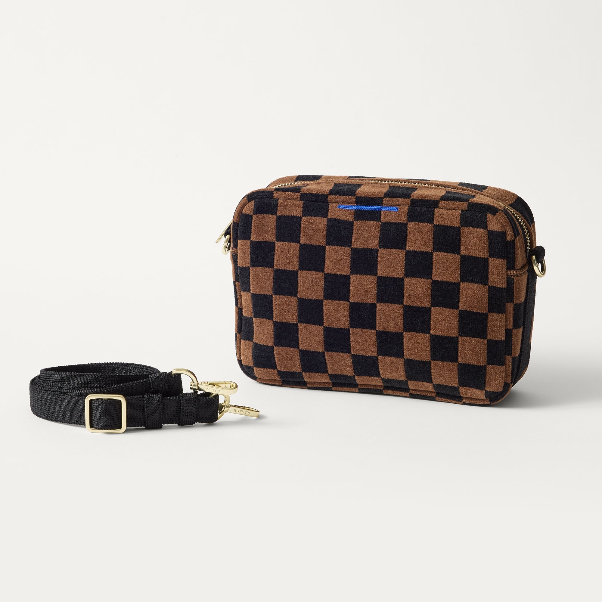 The Crossbody Camera Bag - ReVelvet™ Umber Check - Image 5